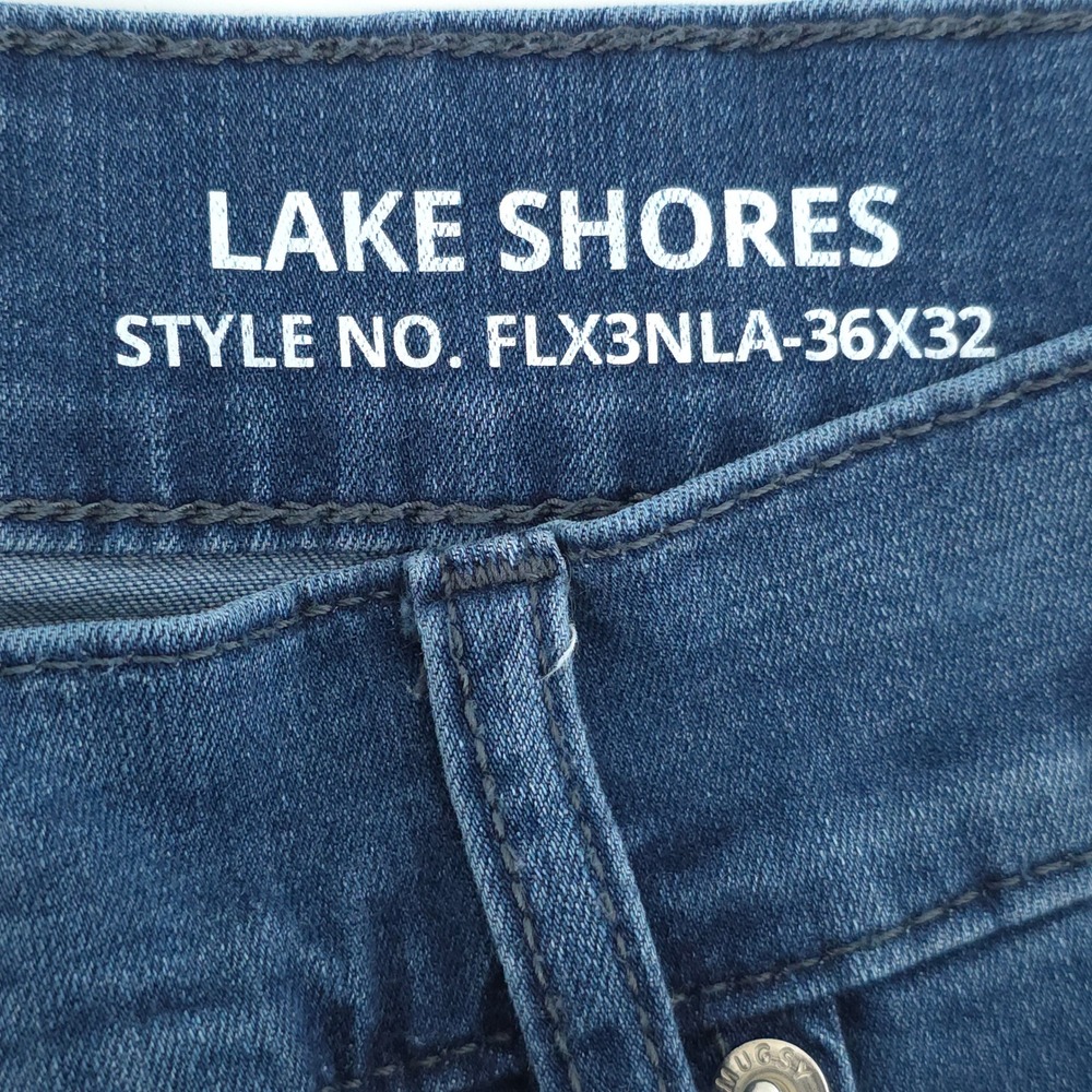 Mugsy Lake Shores Mens Jeans 36x32 Blue Slim Straight Comfort Stretch FLX3NLA - Picture 6 of 11